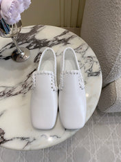 BOTTEGA VENETA 26S SABATO LOAFERS IN WHITE CALFSKIN