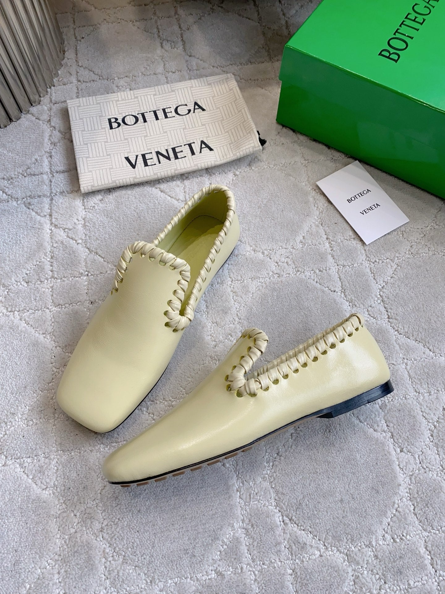 BOTTEGA VENETA 26S SABATO LOAFERS IN MUSTARD YELLOW CALFSKIN