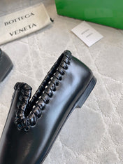 BOTTEGA VENETA 26S SABATO LOAFERS IN BLACK CALFSKIN