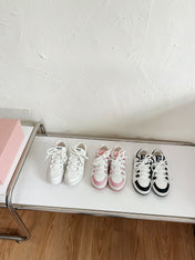 SNEAKERS SIMPLE DESIGN IN PINK MIX WHITE SHEEPSKIN