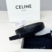 CELINE 26S BELT 25 MM IN BLACK CALFSKIN 654840