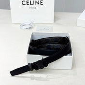 CELINE 26S BELT 25 MM IN BLACK CALFSKIN 654840