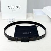 CELINE 26S BELT 25 MM IN BLACK CALFSKIN 654840