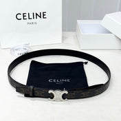 CELINE 26S BELT 25 MM IN BLACK CALFSKIN 654842