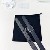 CELINE 26S BELT 25 MM IN BLACK CALFSKIN 654842