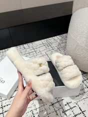 DAD SANDAL MULE IN WHITE SHEARLING