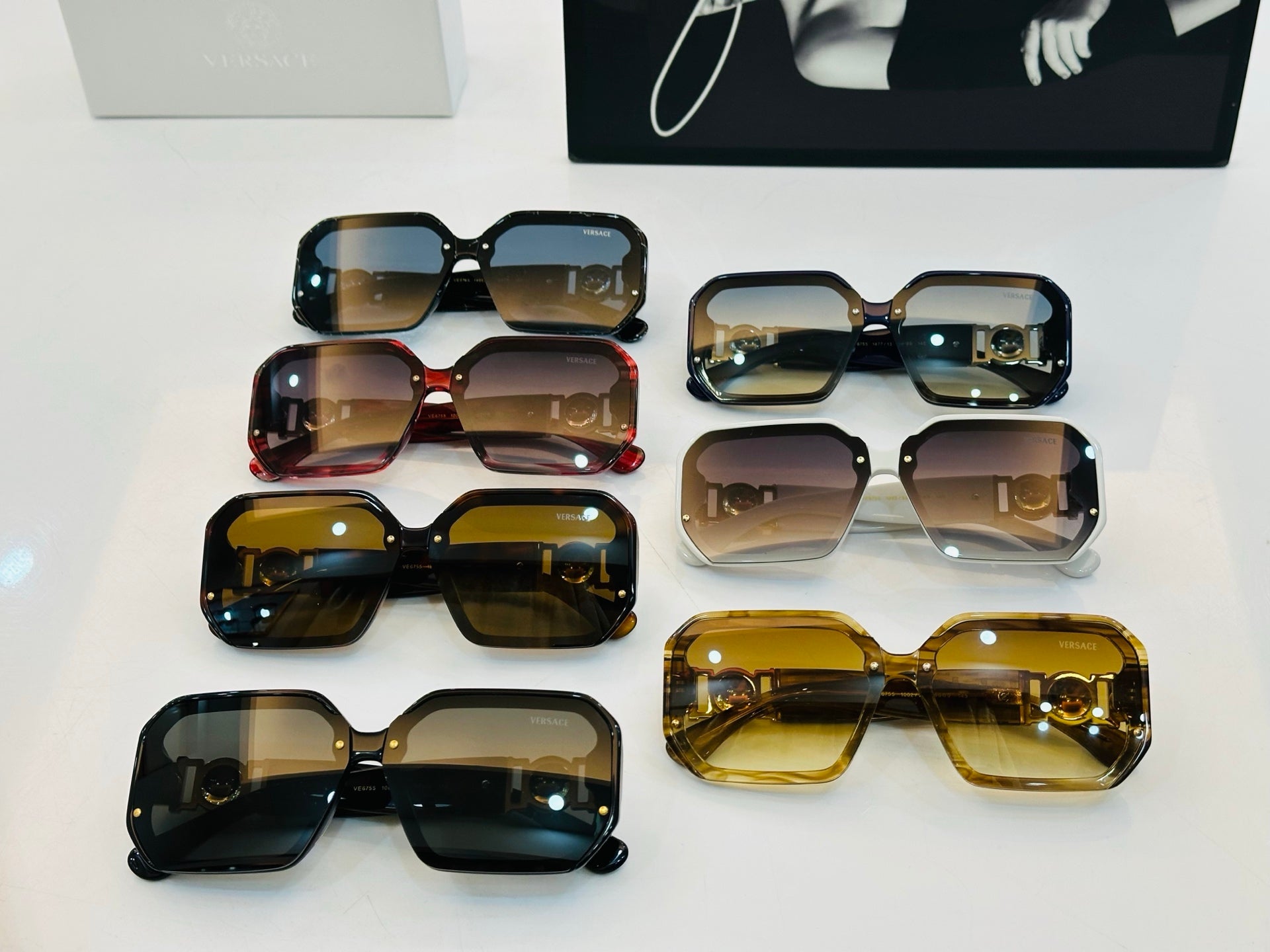 MEDUSA BIGGIE RECTANGULAR FRAME SUNGLASSES VE6755 IN ACETATE