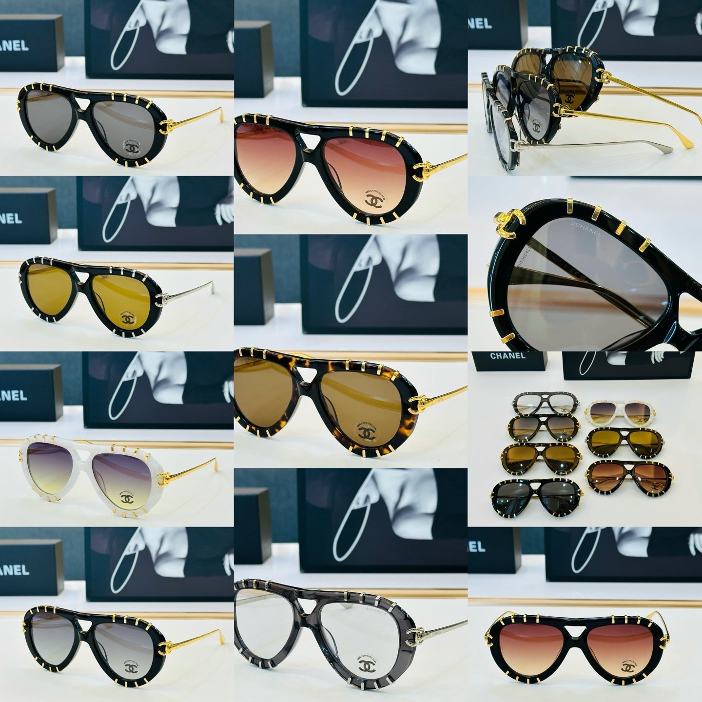 CHANEL 26S AVIATOR SUNGLASSES IN METAL FRAME 408107