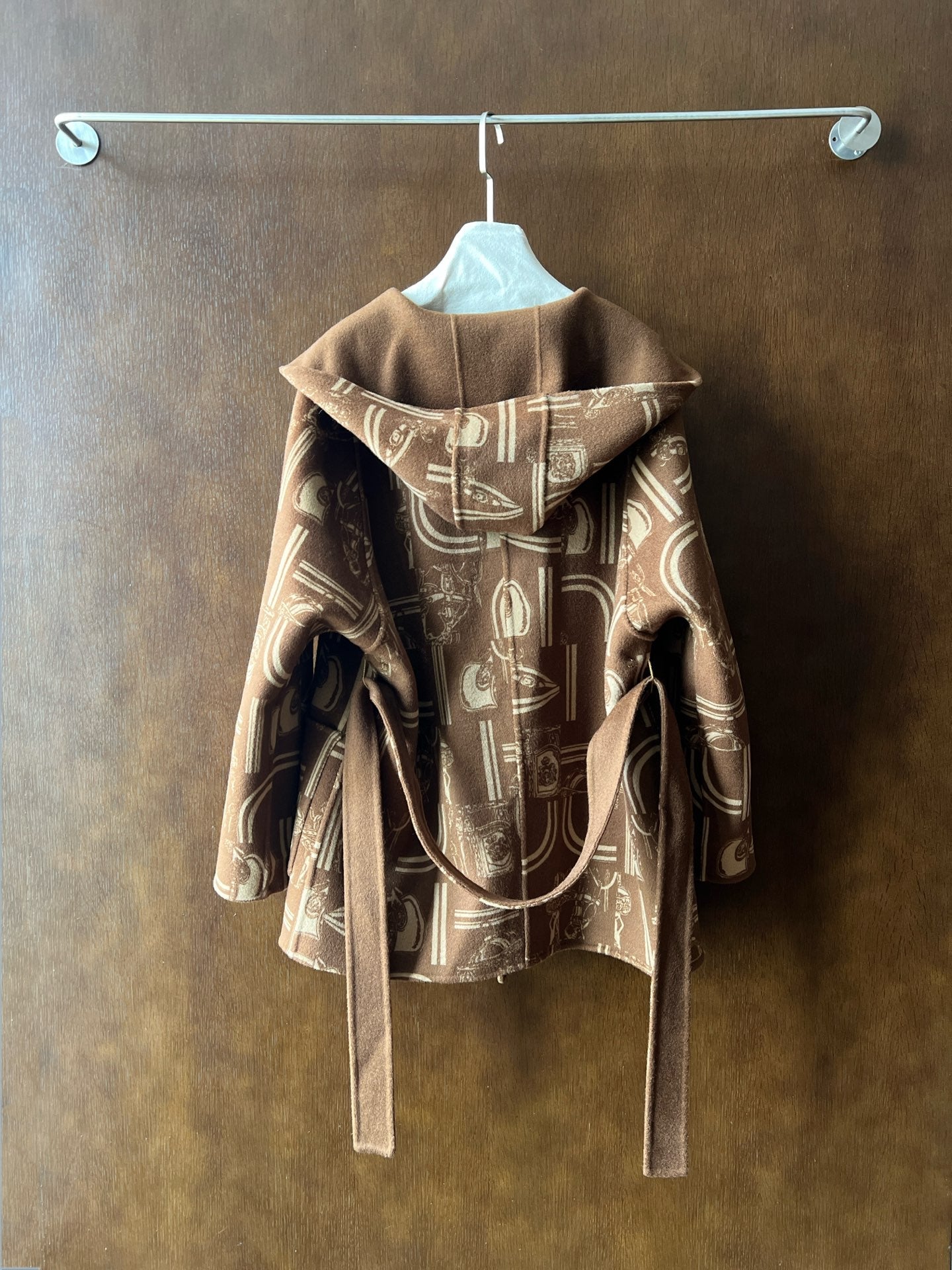 HERMES 25S REVERSIBLE LONG HOODED COAT 046