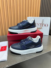 VALENTINO 26S ONESTUD SNEAKERS IN NAVY BLUE CALFSKIN
