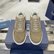 DIOR 25S B27 UPTOWN LOW-TOP SNEAKERS IN OLIVE BROWN CALFSKIN STYLE 5