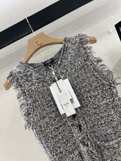 KNITTED ROUND-NECK BLAZER 25S IN COTTON YB 265662