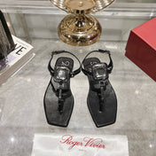 VIV' BY THE SEA SANDALS IN BLACK CALFSKIN