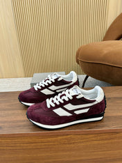 TOM FORD SNEAKERS  IN DARK BURGUNDY RED MESH AND SUEDE 434241