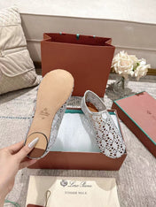 FLAT SHOES 25 IN PAPER WHITE MESH FABRIC
