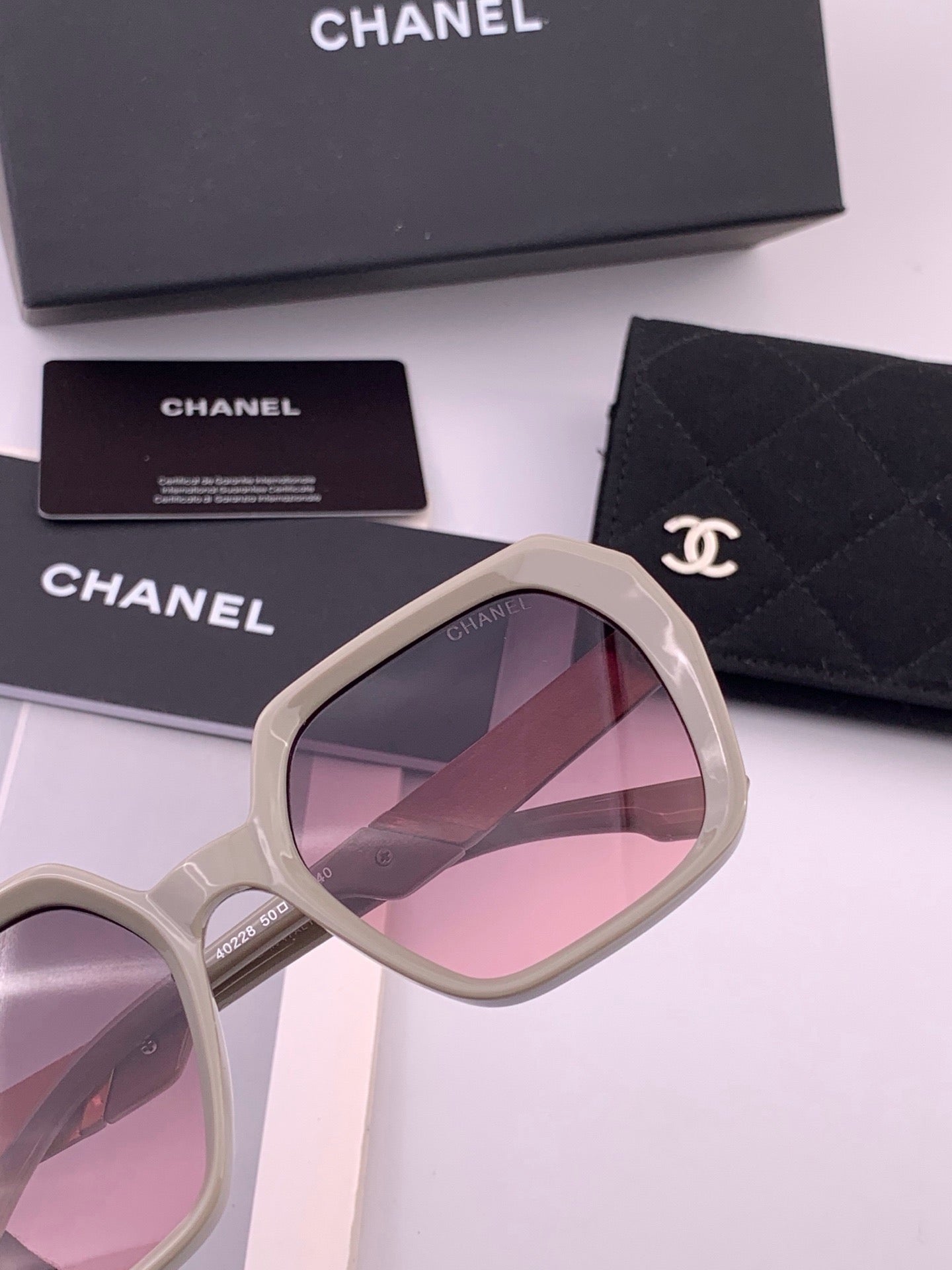 CHANEL 26S OVERSIZED ROUND SQUARE SUNGLASSES IN ACETATE 408293
