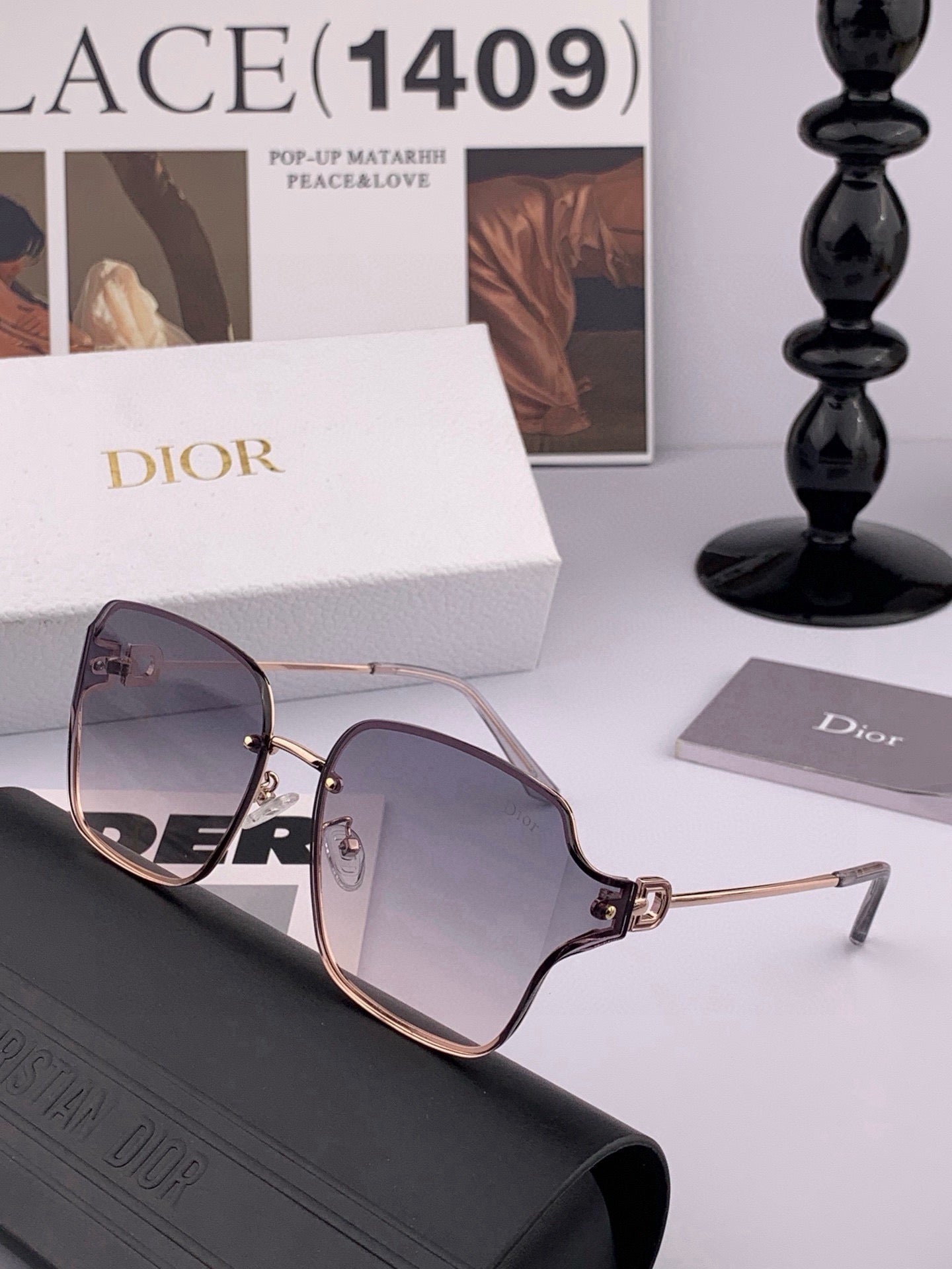 DIOR 26S ROUNDED SQUARE FRAME IN METAL 419173
