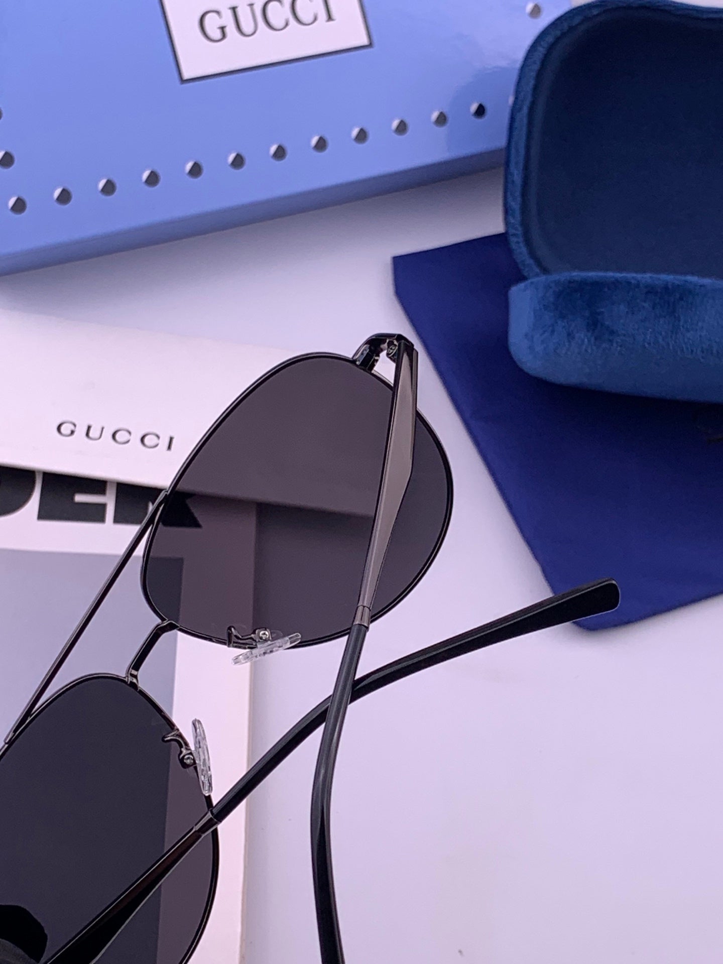 GUCCI 26S AVIATOR FRAME IN METAL 424704