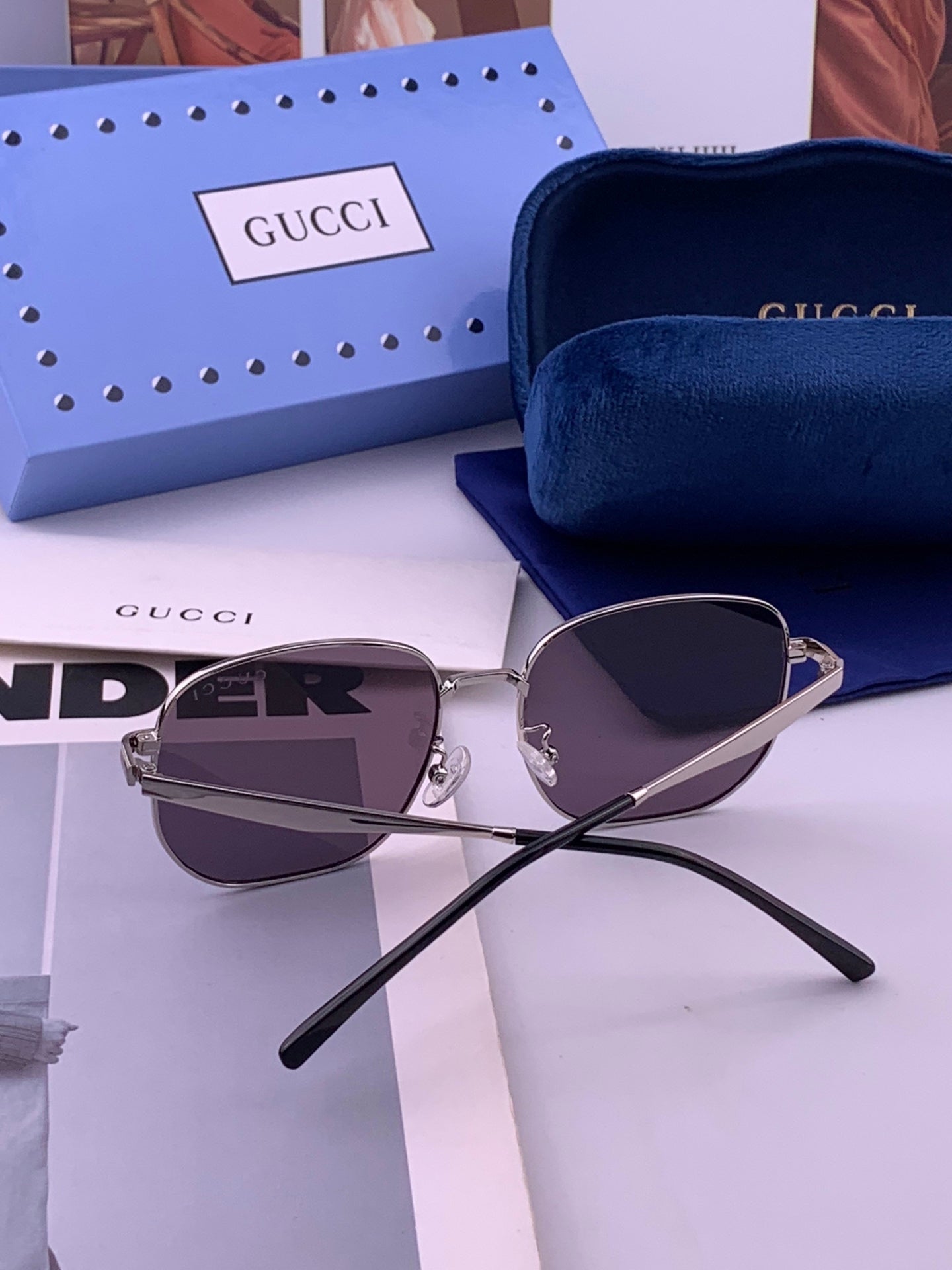 GUCCI 26S SQUARE FRAME IN METAL 424709
