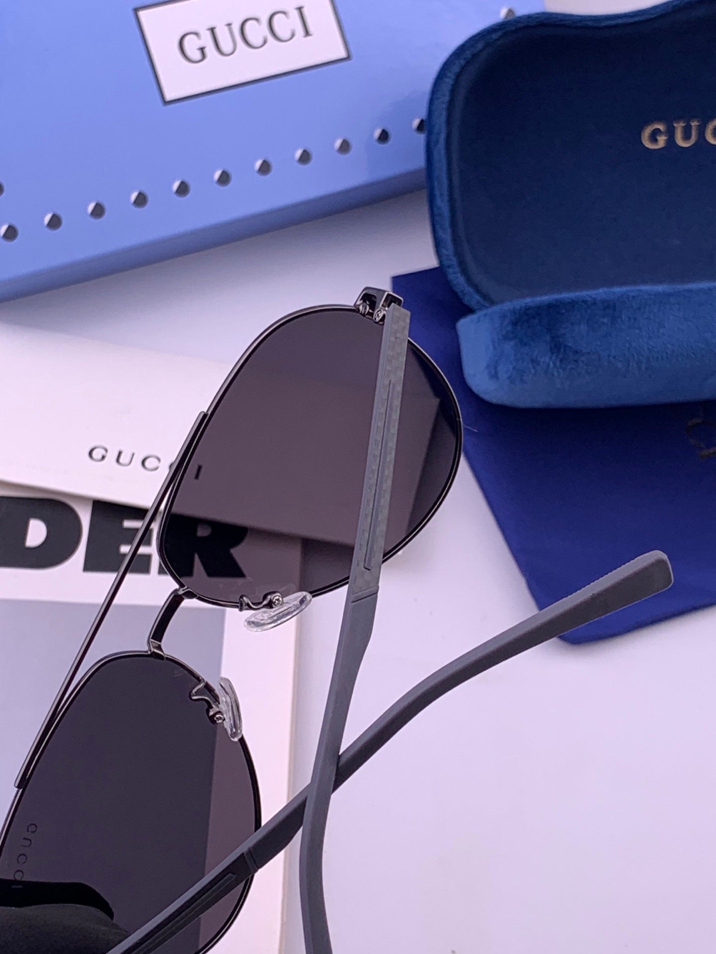 GUCCI 26S AVIATOR FRAME IN METAL 424712