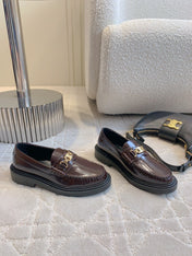 CHANEL 25S ARC DE TRIOMPHE LOAFERS IN ROSEWOOD CALFSKIN GOLD HARDWARE