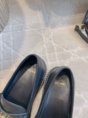 CHANEL 25S ARC DE TRIOMPHE LOAFERS IN BLACK CALFSKIN GOLD HARDWARE