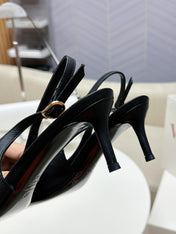 HIGH SLINGBACK 60MM IN BLACK CALFSKIN