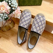GG  Supreme Flat Shoes White Caro