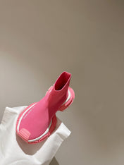 BALENCIAGA 25S SPEED TRAINER SNEAKERS 55 MM IN PINK KNIT