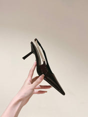 BLAKE SLINGBACK PUMPS 80 IN WINE PATENT LEATHER