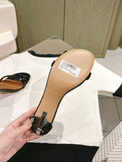 FENDI HIGH-HEELED 85 MM IN BLACK LAMBSKIN WITH GOLD HARDWARE