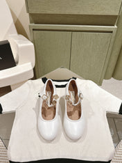 CC HIGH MARY JANE WHITE LAMBSKIN