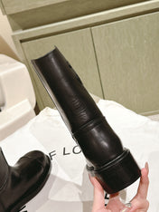 CC SHORT BOOTS BLACK CALFSKIN