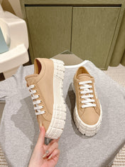 PRA DOUBLE WHEEL RE-NYLON GABARDINE SNEAKERS TUSCAN CALFSKIN