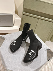 BALENCIAGA 25S HIGH-TOP SNEAKERS IN BLACK COTTON BLEND