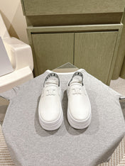 THICK-SOLED ELASTIC BACKLESS SHOES WHITE SHINY CALFSKIN