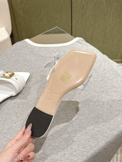 CHLOÉ 26S SLIDE SANDALS IN WHITE LAMBSKIN