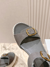 CHLOÉ 26S HIGH-HEELED SANDALS IN GREY LAMBSKIN AND SUEDE