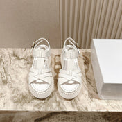 CHLOÉ 26S HIGH-HEELED SANDALS IN WHITE LAMBSKIN
