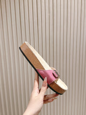 BALENCIAGA 25S SCHOLL SLIDES IN PINK PU LEATHER WITH SILVER HARDWARE