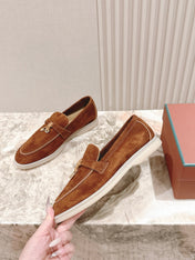 LP LOAFERS 25S IN BROWN SUEDE WITH SILVER HARDWARE