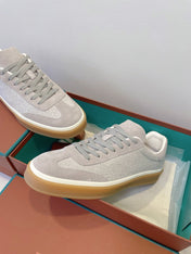 SNEAKERS IN METAL GREY SUEDE WITH CANVAS