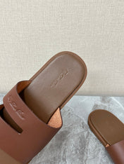 LP 26S CLASSIC H-CUT SLIDES IN BROWN CALFSKIN