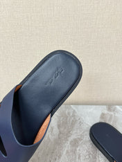 LP 26S CUTOUT SLIDES IN NAVY BLUE CALFSKIN
