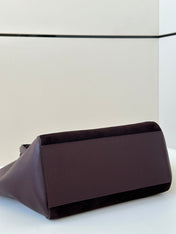 ORIGAMI MEDIUM 27 IN WINE RED LAMBSKIN AND SUEDE
