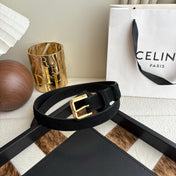 CELINE 26S BELT 25 MM IN BLACK SUEDE 657472