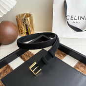 CELINE 26S BELT 25 MM IN BLACK SUEDE 657472