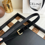 CELINE 26S BELT 25 MM IN BLACK SUEDE 657472