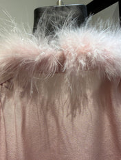 VALENTINO 26S FEATHER-TRIMMED SILK SHIRT 353