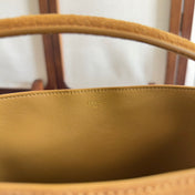 MINI BUCKET LOUISE 25 CARAMEL BROWN IN NUBUCK